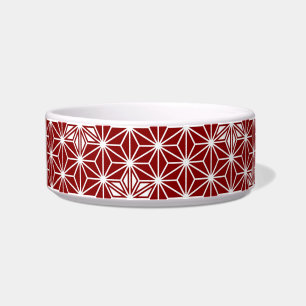 Tigela Padrão japonês Asanoha - vermelho escuro