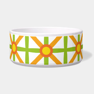 Tigela Padrão Laranja Verde e Amarelo Retroinspirado