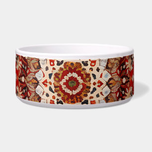 Tigela Padrão Oriental Vermelho Creme Azul