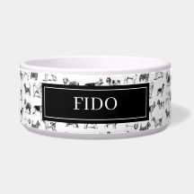 Padrão Personalizado de Cães Pretos e Brancos