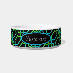 Tigela Padrão personalizado de cores pretas e neon