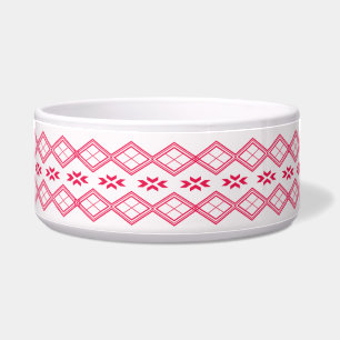Tigela Padrão Tilet Desenho Geométrico Rosa