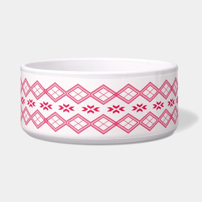Tigela Padrão Tilet | Desenho Geométrico Rosa (Frente)