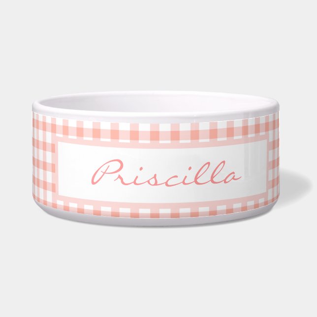 Tigela Padrão Verificado a Rosa (Frente)
