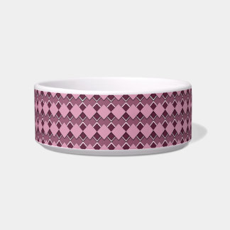 Tigela Padrão Xadrez em Quadrado e Diamante Rosa Paixão
