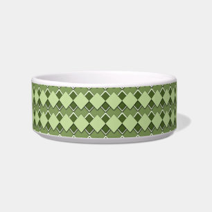 Tigela Padrão Xadrez Quadrado Verde Floresta e Diamante