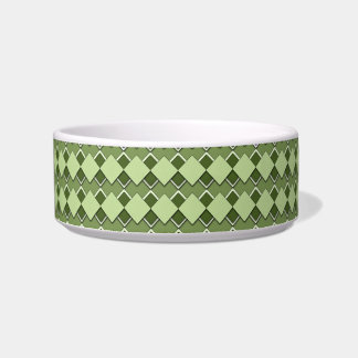Tigela Padrão Xadrez Quadrado Verde Floresta e Diamante