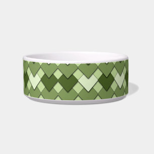 Tigela Padrão Xadrez Verde Musgo e Diamante Harlequim