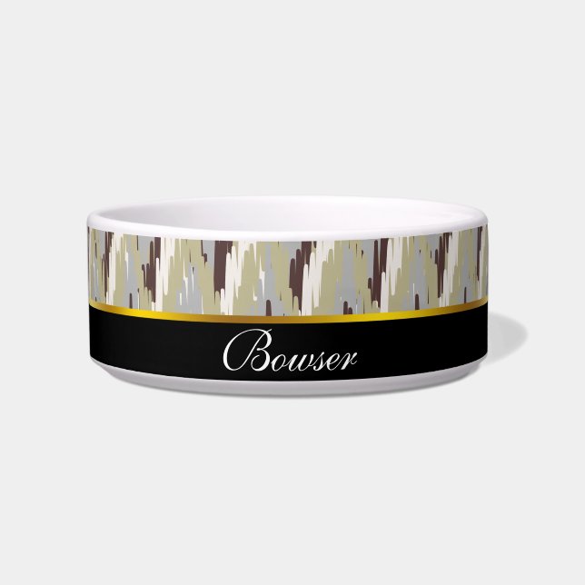 Tigela Padrão ZigZag do Café e Sage (Frente)