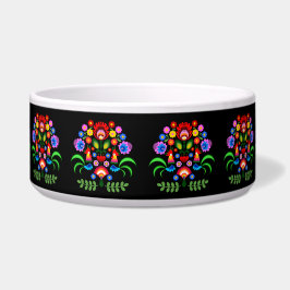 Tigela padrões folclóricos flores 