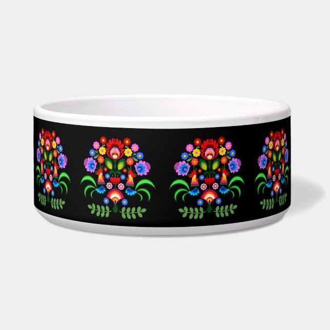 Tigela padrões folclóricos flores  (Frente)
