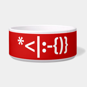 Tigela Papai Noel com barba de Natal Emoticon