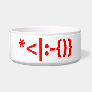 Tigela Papai Noel com barba de Natal Emoticon