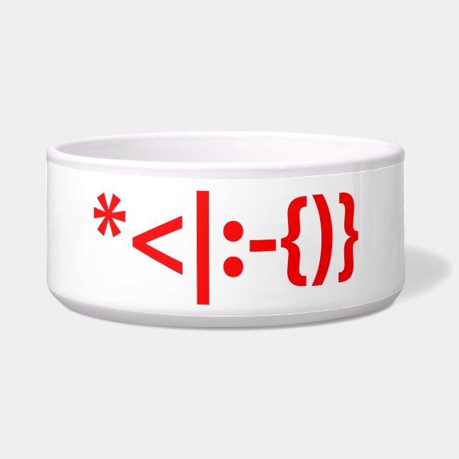 Tigela Papai Noel com Emoji de Natal de Barba (Frente)