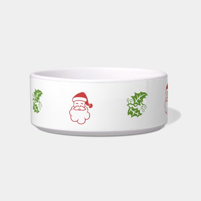Tigela - Papai Noel e azevinho (pequeno) (Esquerda)