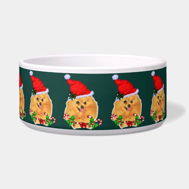 Tigela Papais noeis bonitos Natal Pomeraniano (Frente)