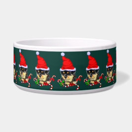 Tigela Papais noeis bonitos Rottweiler Natal