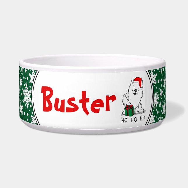 Tigela Papais noeis de Natal - Cão esquimó americano HO H (Frente)