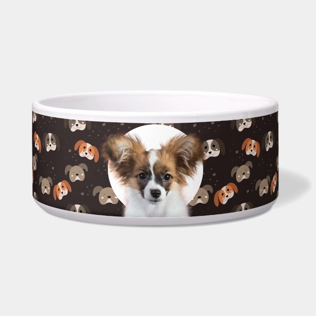 Tigela Papillon Personalizado Foto e Nome Dog Bowl (Frente)