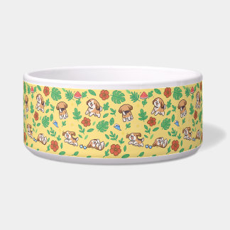 Tigela para cachorro Beagle Verão Floral Pastel Al
