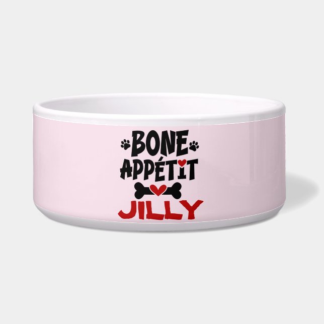 Tigela para cachorro Bon Appetit com nome (Frente)