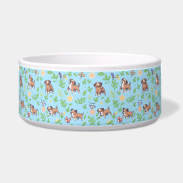 Tigela para cachorro Boxer com design floral de pr
