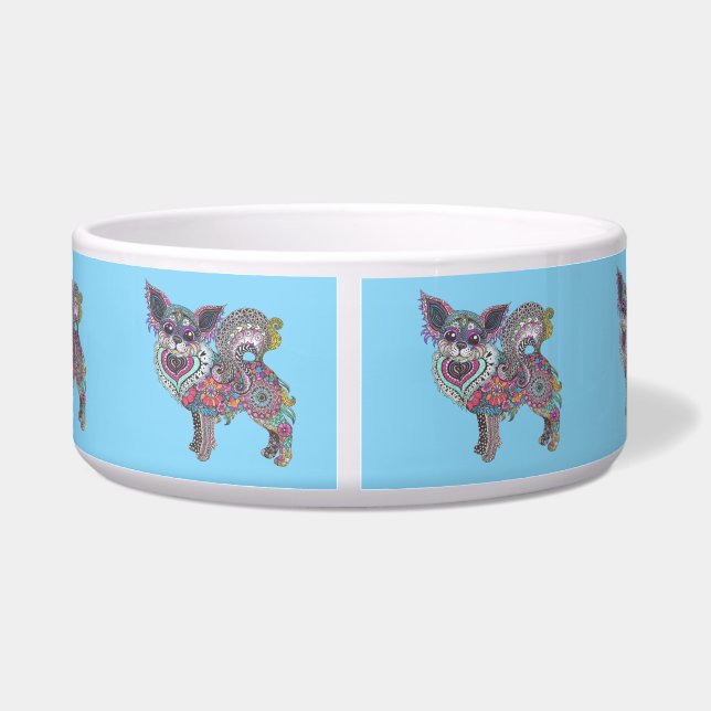 Tigela para cachorro com arte de chihuahua (Traseira)
