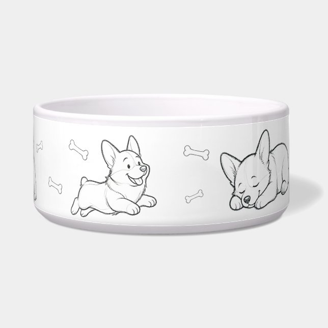 Tigela para Cachorro Corgi Tigela de Comida para A (Direita)