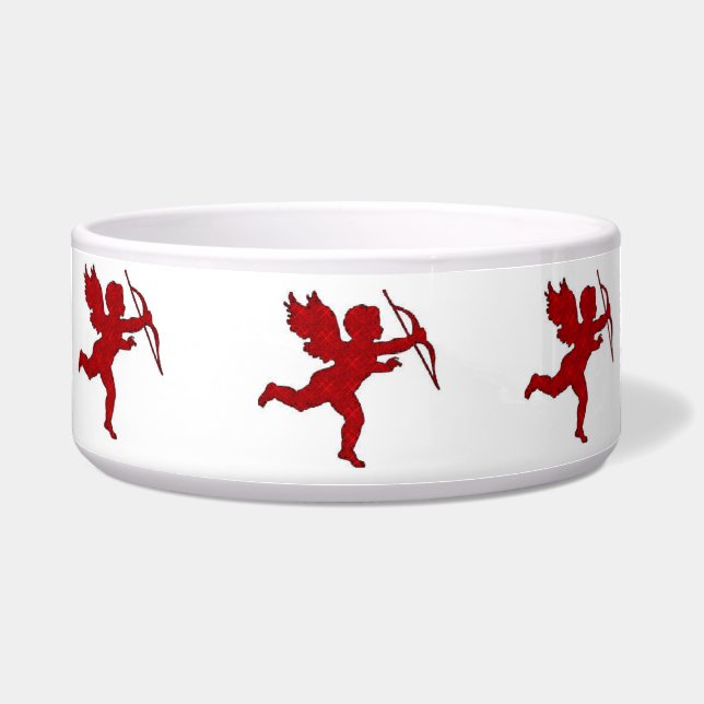 Tigela para Cachorro Cupido Vermelho (Frente)