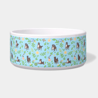 Tigela para cachorro Great Dane com design floral 