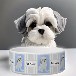 Tigela para cachorro Malshi com texto personalizáv