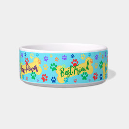 Tigela para Cachorro Patas e Ossos Personalizável
