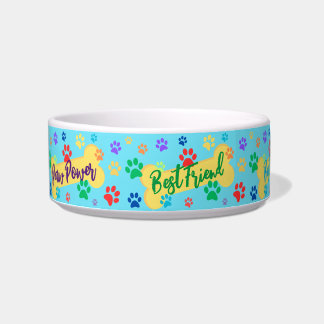 Tigela para Cachorro Patas e Ossos Personalizável