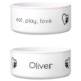 Tigela para cachorro personalizada Coma Brinque Am