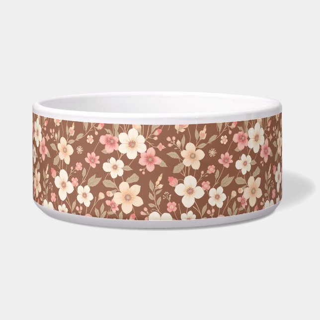 Tigela para comida/água de estimação floral  (Frente)