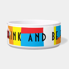 Tigela para Gato Grande "Coma, Beba e seja Peludo"