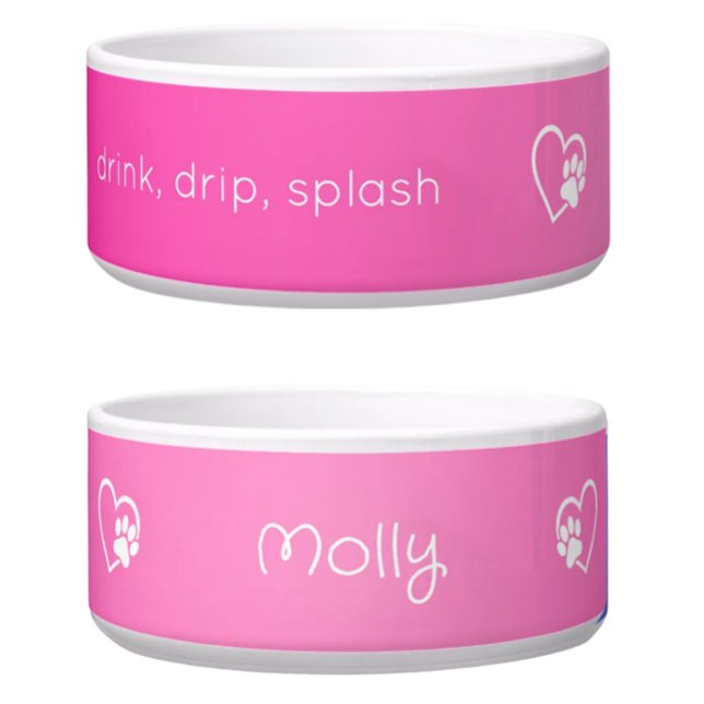 Tigela para nome de cachorro 'drink drip splash' r (Criador carregado)