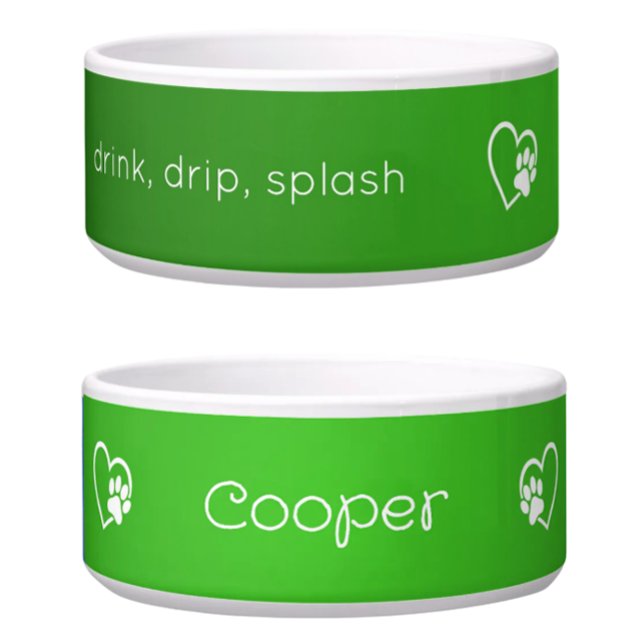 Tigela para nome de cachorro 'drink drip splash' v (Criador carregado)