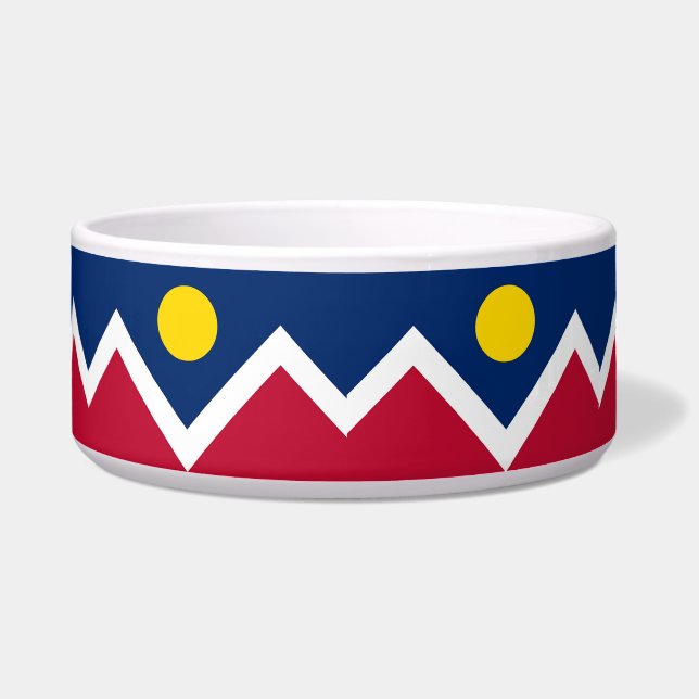 Tigela para Pet com a Bandeira da Cidade de Denver (Frente)