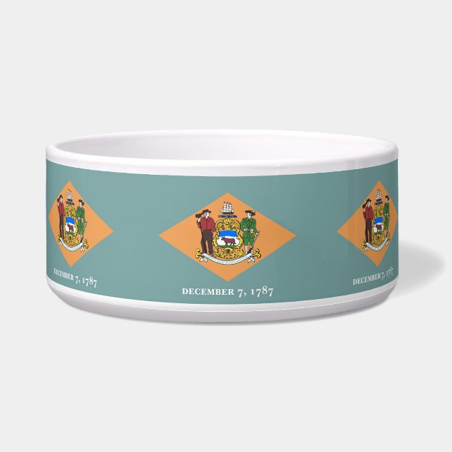 Tigela para Pet com a Bandeira do Estado de Delawa (Frente)