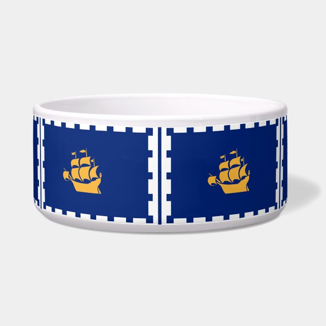 Tigela para Pet com Bandeira de Quebec (Frente)