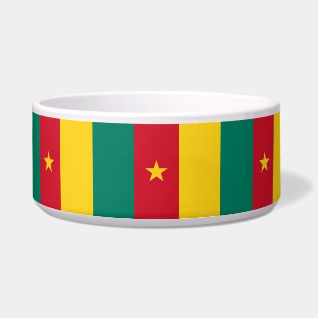 Tigela para Pet com Bandeira dos Camarões (Frente)