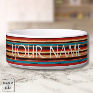 Tigela para Pet com Faixa Serape Ocidental e Nome
