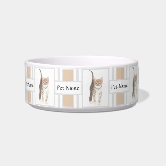 Tigela para Pet com Imagem de Tabby e Texto (Frente)