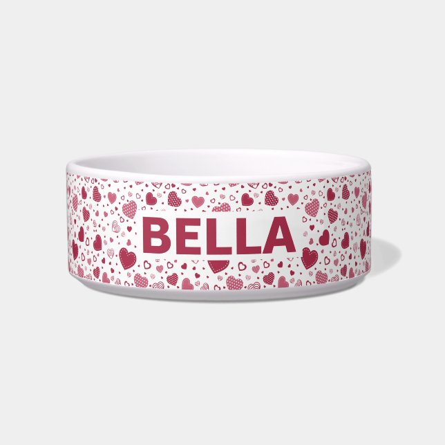 Tigela para Pet com Nome Personalizado e Padrão de (Frente)