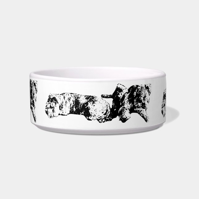 Tigela para Pet Duo Schnauzer – Estilo em Tons de  (Frente)