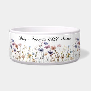 Tigela para Pet Flores Selvagens Boho Criança Favo