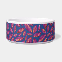 Tigela para pet folhas de outono roxo azul