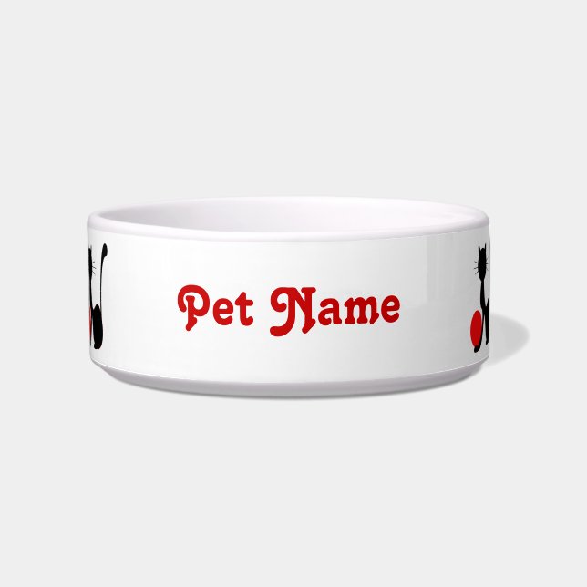 Tigela para Pet Gato Preto (Frente)