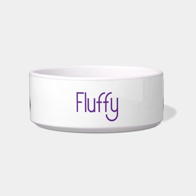 Tigela para Pet Iris Roxo e Branco (Frente)